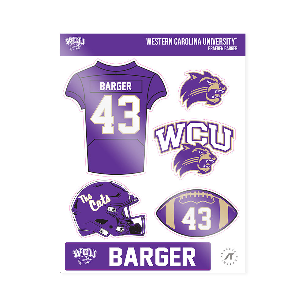 Western Carolina - NCAA Football : Braeden Barger - Sticker Sheet-0