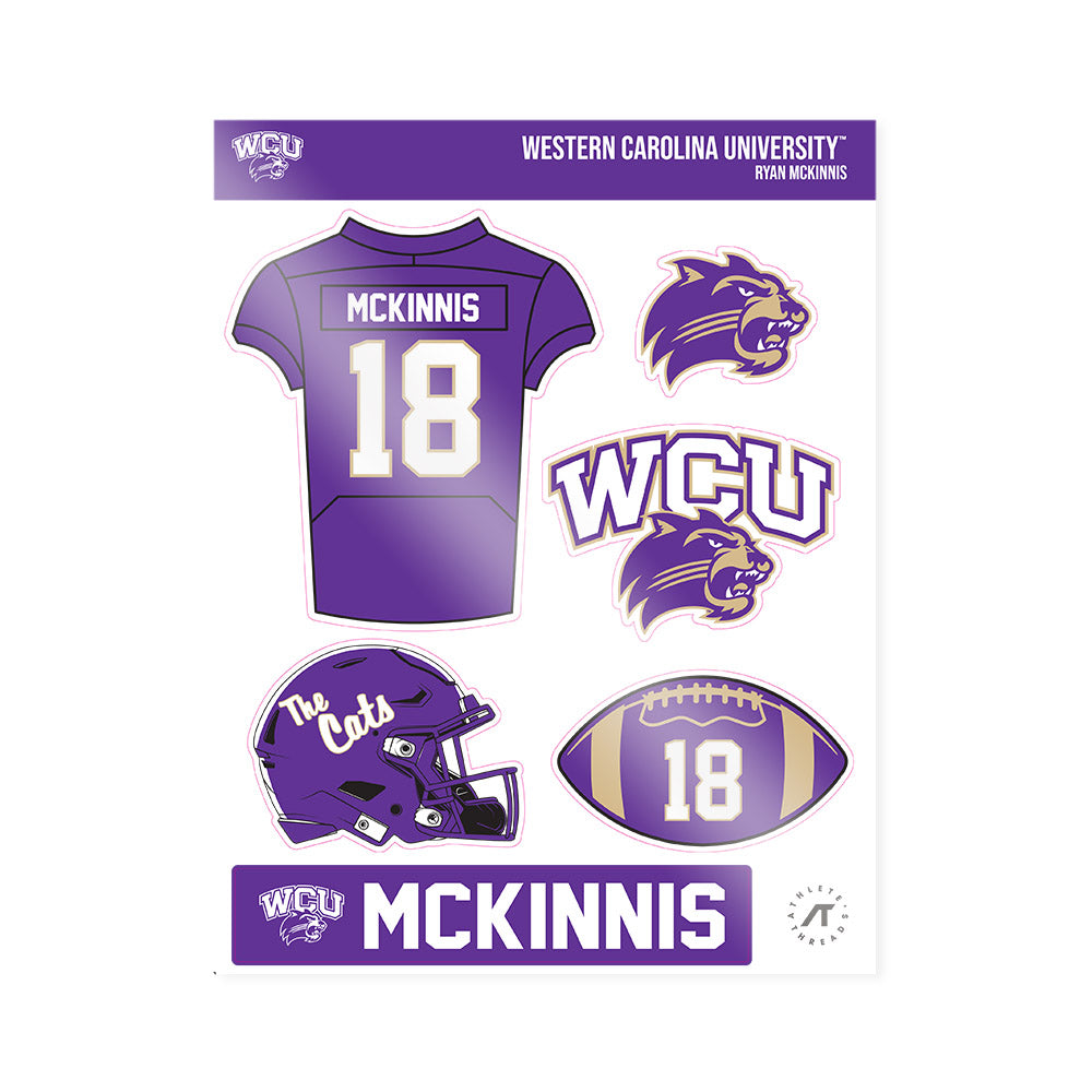 Western Carolina - NCAA Football : RYAN MCKINNIS - Sticker Sheet-0
