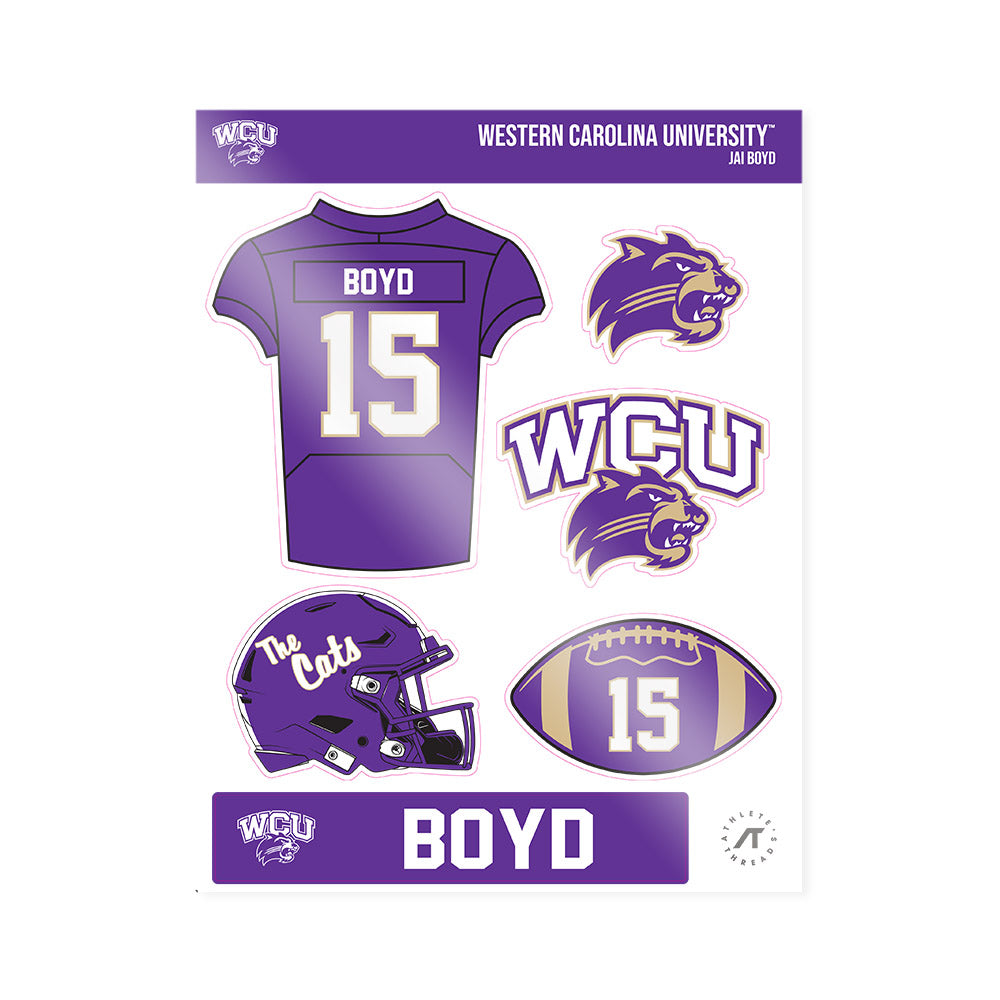 Western Carolina - NCAA Football : Jai Boyd - Sticker Sheet-0