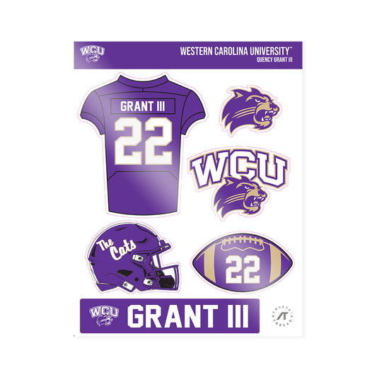 Western Carolina - NCAA Football : Quency Grant III - Sticker Sheet-0