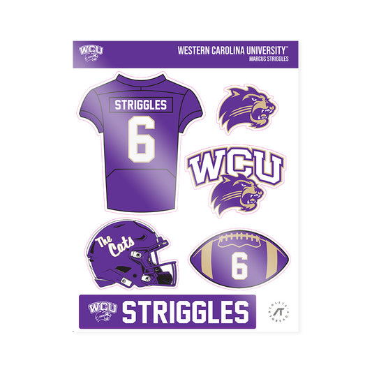 Western Carolina - NCAA Football : Marcus Striggles - Sticker Sheet-0