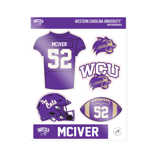 Western Carolina - NCAA Football : Brayson McIver - Sticker Sheet-0