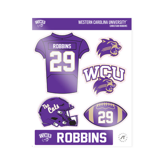 Western Carolina - NCAA Football : Christian Robbins - Sticker Sheet-0