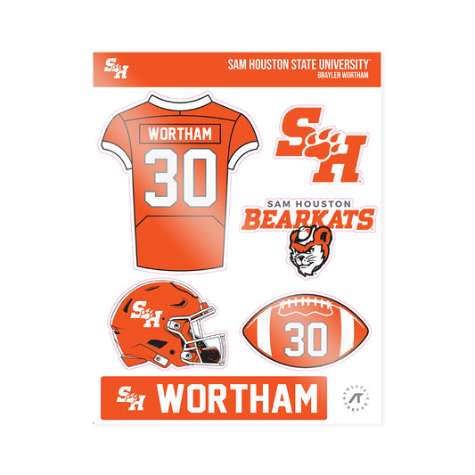 SHSU - NCAA Football : Braylen Wortham - Sticker Sheet-0