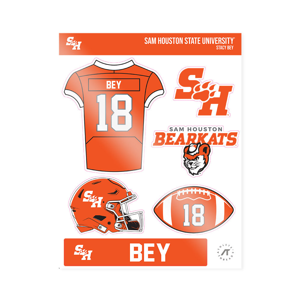 SHSU - NCAA Football : Stacy Bey - Sticker Sheet-0