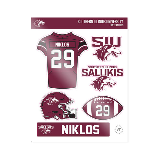 SIU Carbondale - NCAA Football : Hunter Niklos - Sticker Sheet-0