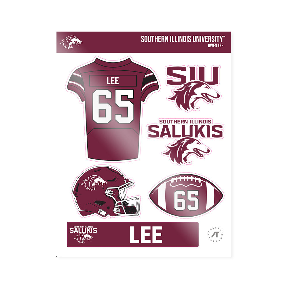 SIU Carbondale - NCAA Football : Owen Lee - Sticker Sheet-0