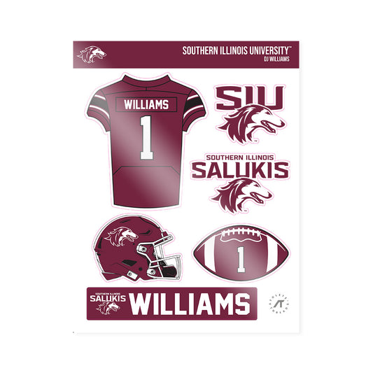 SIU Carbondale - NCAA Football : DJ Williams - Sticker Sheet-0