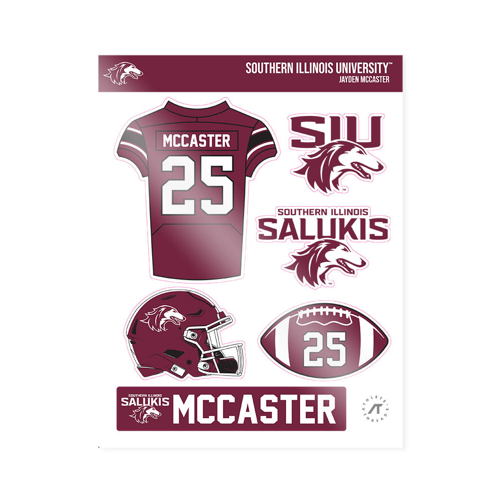 SIU Carbondale - NCAA Football : Jayden McCaster - Sticker Sheet-0
