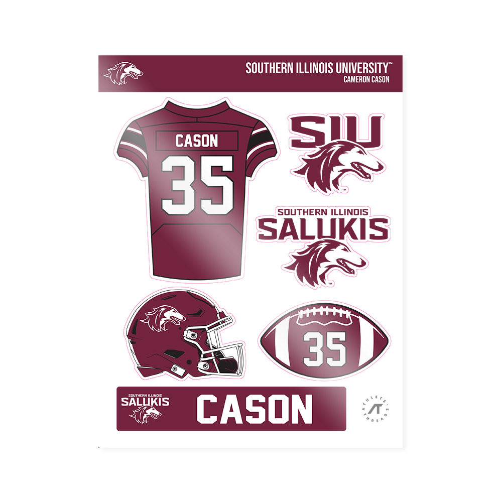 SIU Carbondale - NCAA Football : Cameron Cason - Sticker Sheet-0