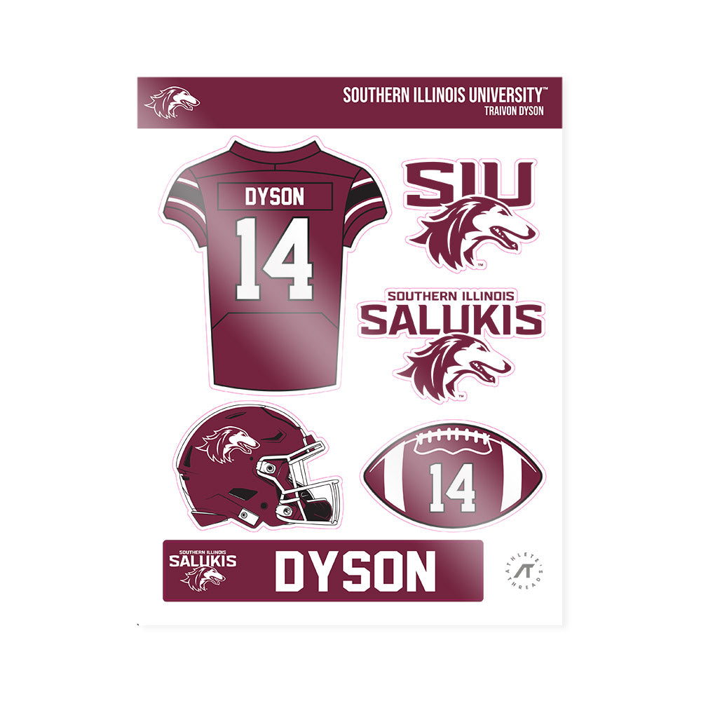 SIU Carbondale - NCAA Football : Traivon Dyson - Sticker Sheet-0