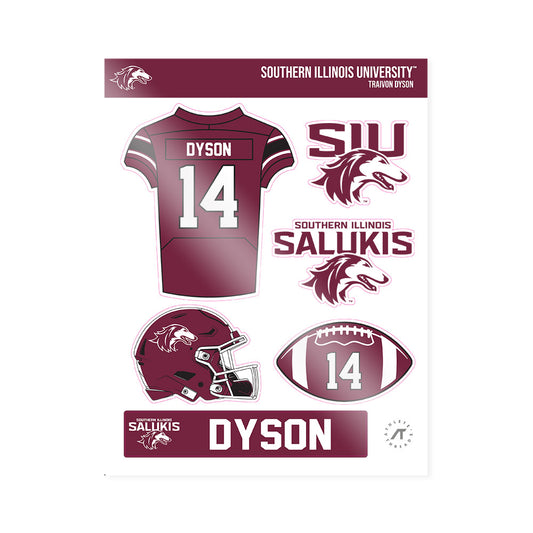 SIU Carbondale - NCAA Football : Traivon Dyson - Sticker Sheet-0