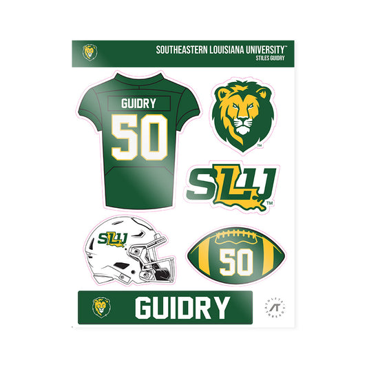 SELU - NCAA Football : Stiles Guidry - Sticker Sheet-0