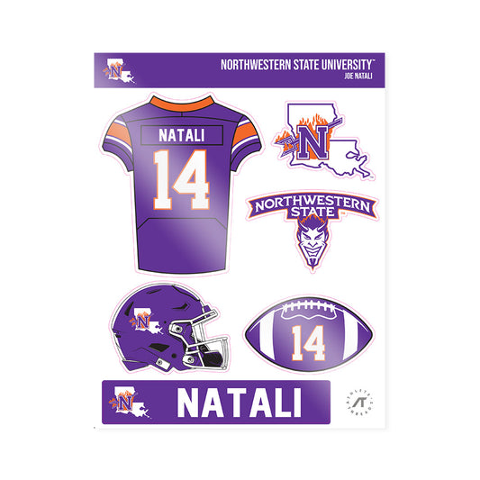 Northwestern State - NCAA Football : Joe Natali - Sticker Sheet-0
