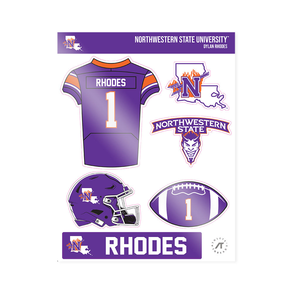 Northwestern State - NCAA Football : Dylan Rhodes - Sticker Sheet-0