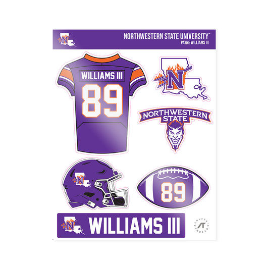 Northwestern State - NCAA Football : Payne Williams III - Sticker Sheet-0