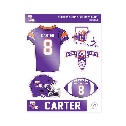 Northwestern State - NCAA Football : Luke Carter - Sticker Sheet-0