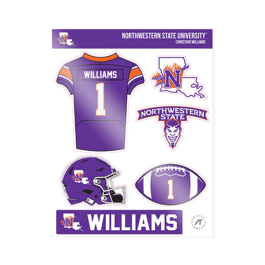 Northwestern State - NCAA Football : Christian Williams - Sticker Sheet-0