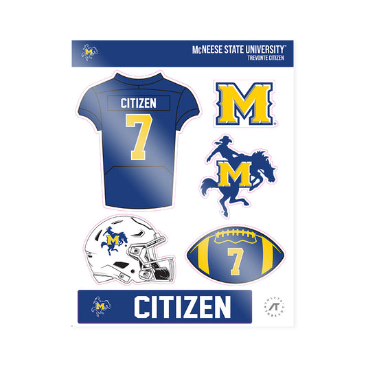 McNeese State - NCAA Football : trevonte citizen - Sticker Sheet-0