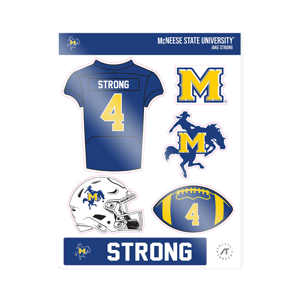 McNeese State - NCAA Football : Jake Strong - Sticker Sheet-0