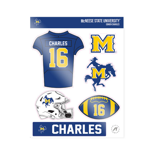 McNeese State - NCAA Football : Cohen Charles - Sticker Sheet-0
