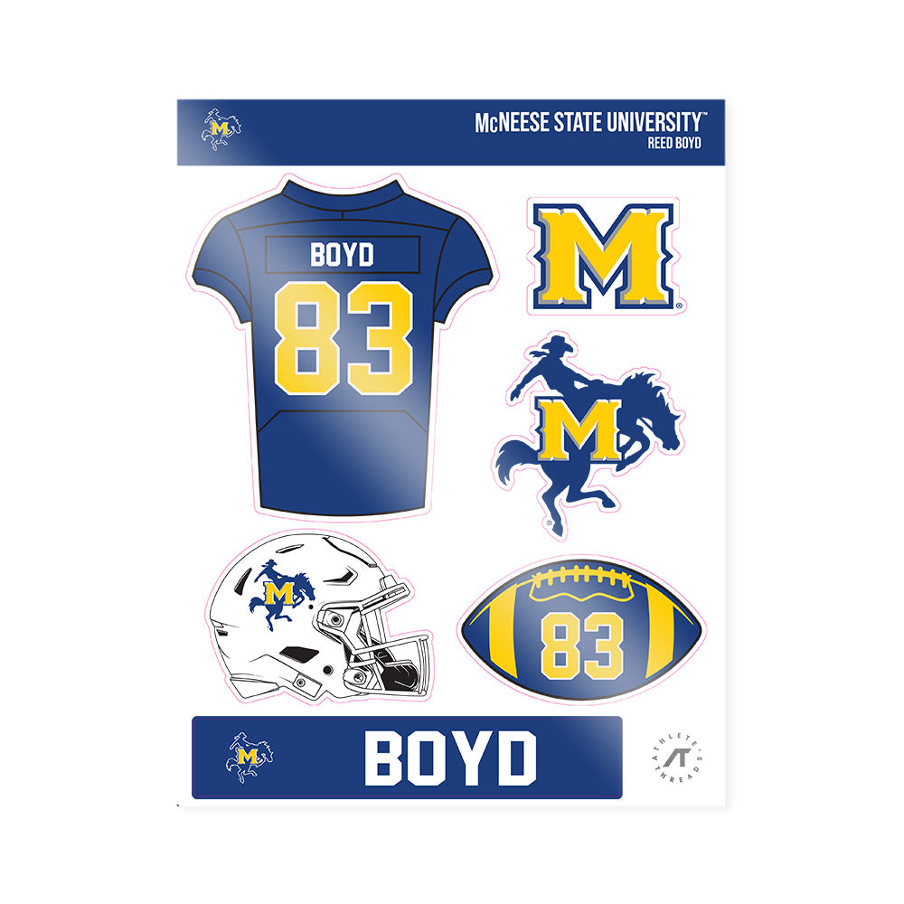 McNeese State - NCAA Football : Reed Boyd - Sticker Sheet-0