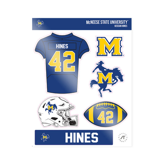 McNeese State - NCAA Football : Kesean Hines - Sticker Sheet-0