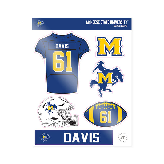 McNeese State - NCAA Football : Dawson Davis - Sticker Sheet-0