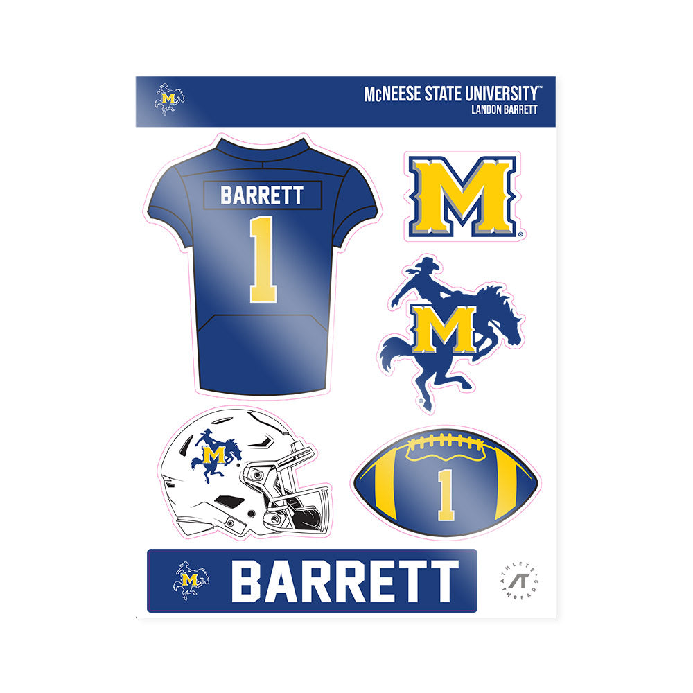 McNeese State - NCAA Football : Landon Barrett - Sticker Sheet-0