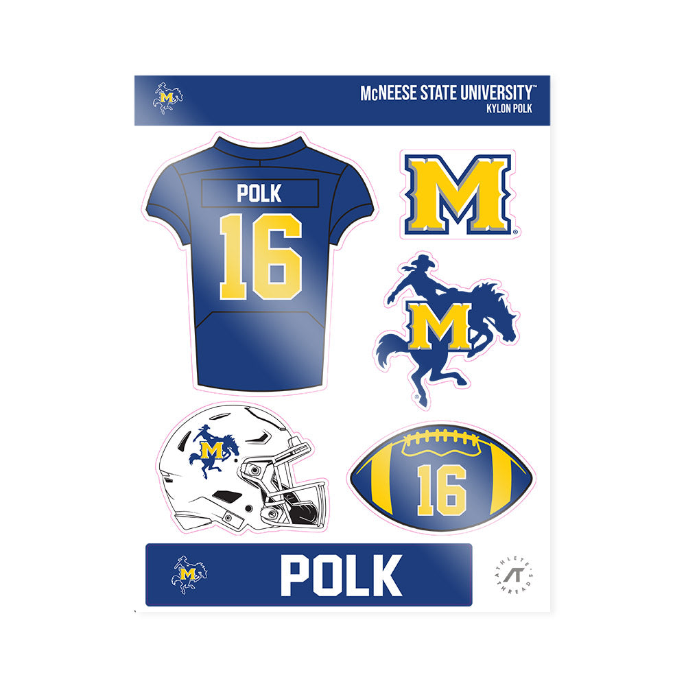 McNeese State - NCAA Football : Kylon Polk - Sticker Sheet-0