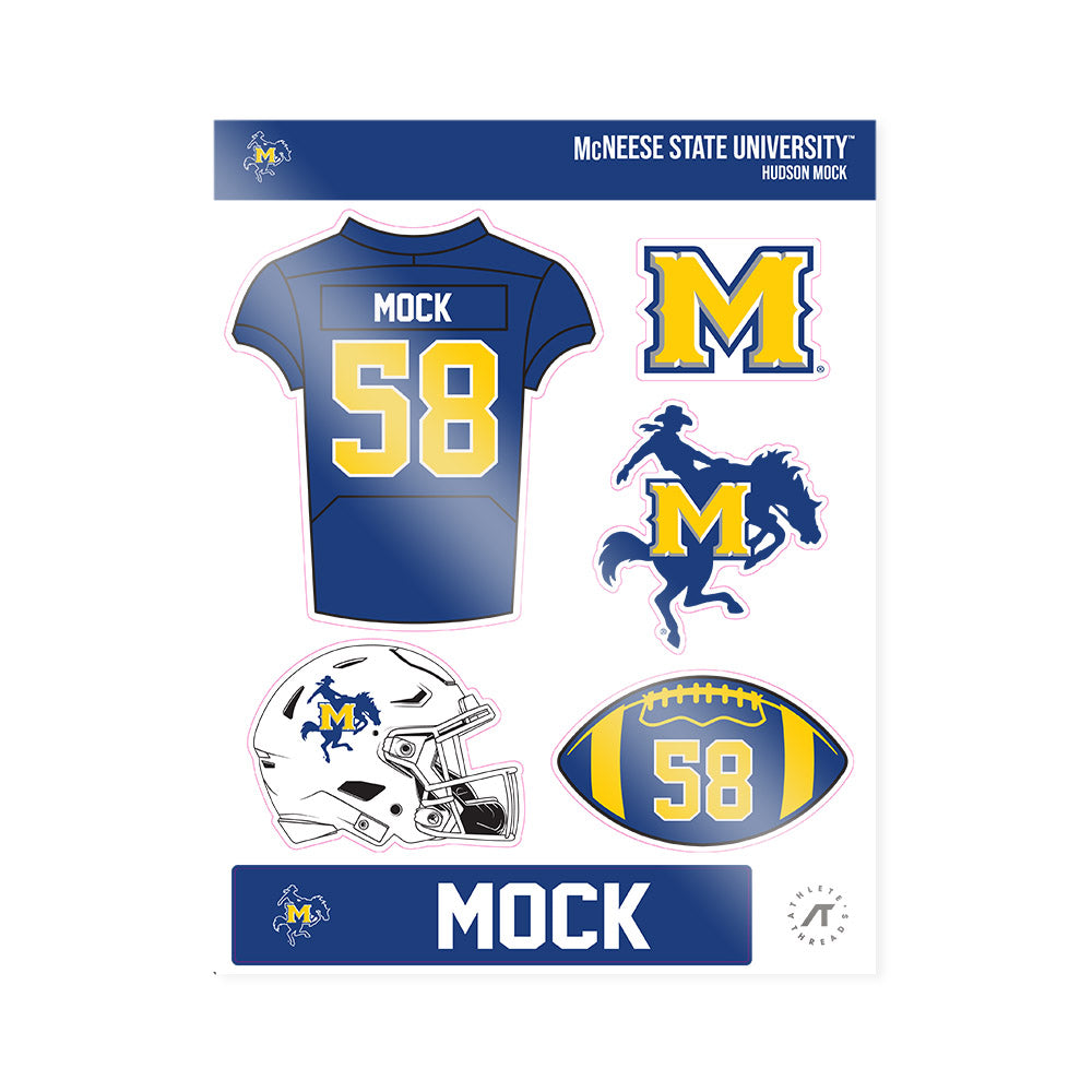 McNeese State - NCAA Football : Hudson Mock - Sticker Sheet-0