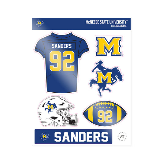 McNeese State - NCAA Football : Carlos Sanders - Sticker Sheet-0