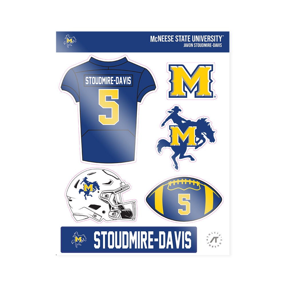 McNeese State - NCAA Football : Javon Stoudmire-Davis - Sticker Sheet-0