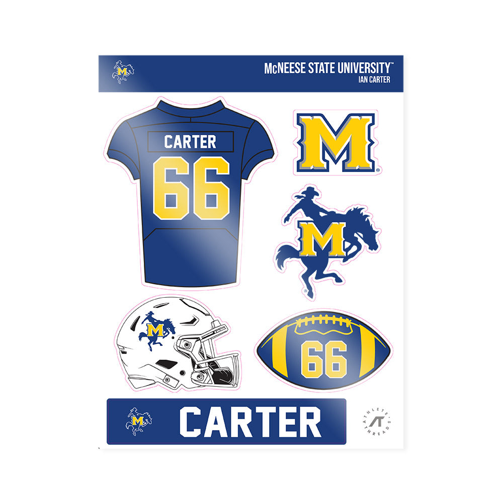 McNeese State - NCAA Football : Ian Carter - Sticker Sheet-0