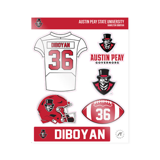 APSU - NCAA Football : Hamilton DiBoyan - Sticker Sheet-0