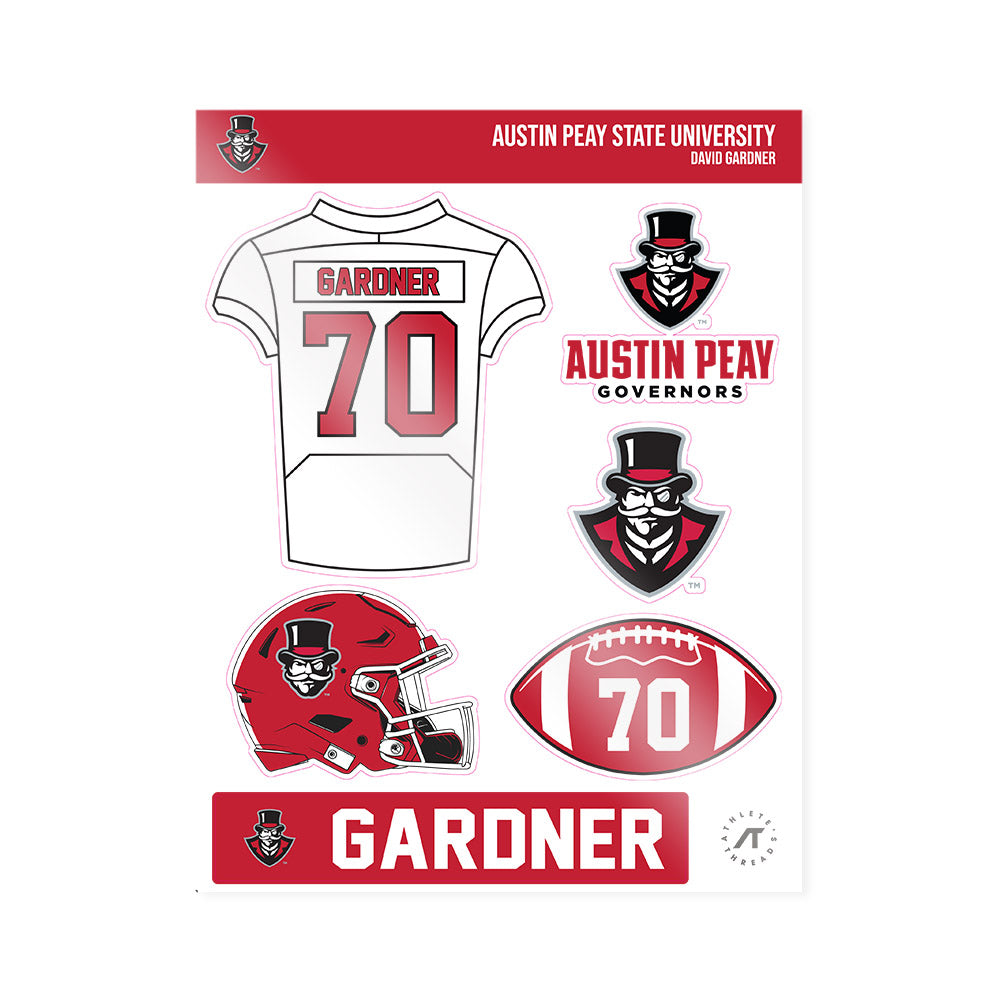 APSU - NCAA Football : David Gardner - Sticker Sheet-0