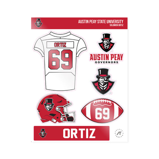 APSU - NCAA Football : Solomon Ortiz - Sticker Sheet-0