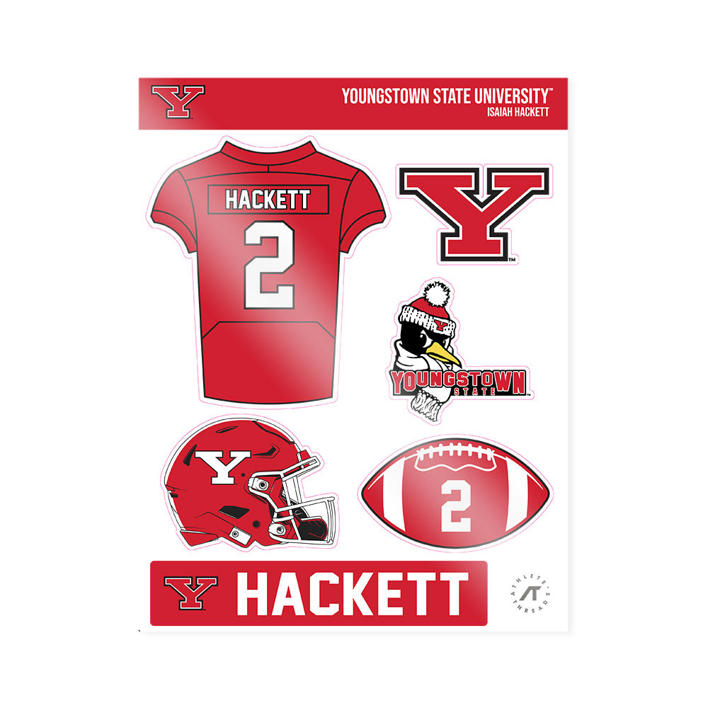 Youngstown State - NCAA Football : Isaiah Hackett - Sticker Sheet-0
