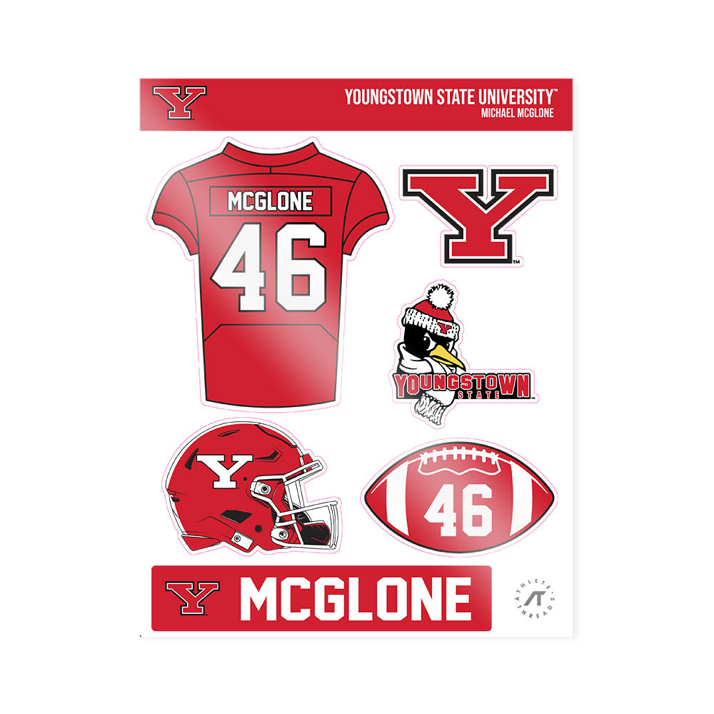 Youngstown State - NCAA Football : Michael McGlone - Sticker Sheet-0