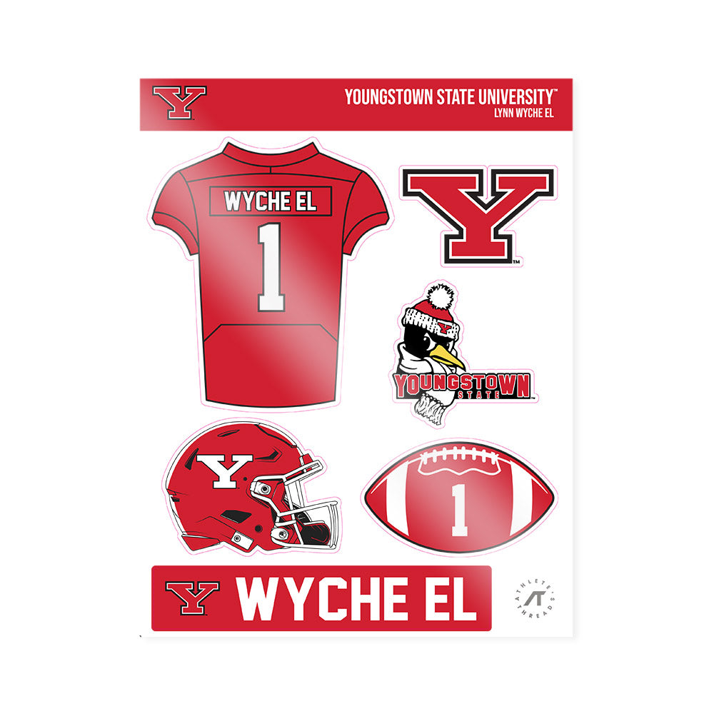 Youngstown State - NCAA Football : Lynn Wyche El - Sticker Sheet-0