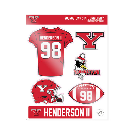 Youngstown State - NCAA Football : Marcus Henderson ii - Sticker Sheet-0