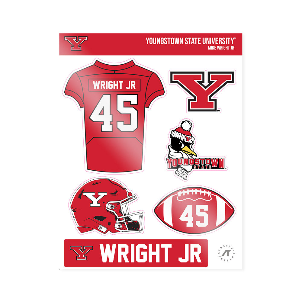 Youngstown State - NCAA Football : Mike Wright jr - Sticker Sheet-0