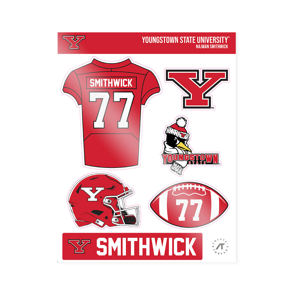 Youngstown State - NCAA Football : Najwan Smithwick - Sticker Sheet-0