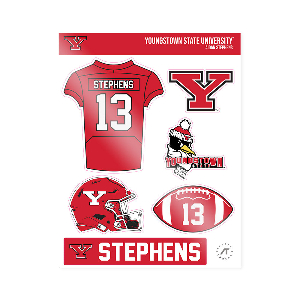 Youngstown State - NCAA Football : Aidan Stephens - Sticker Sheet-0