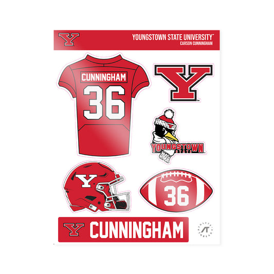 Youngstown State - NCAA Football : Carson Cunningham - Sticker Sheet-0
