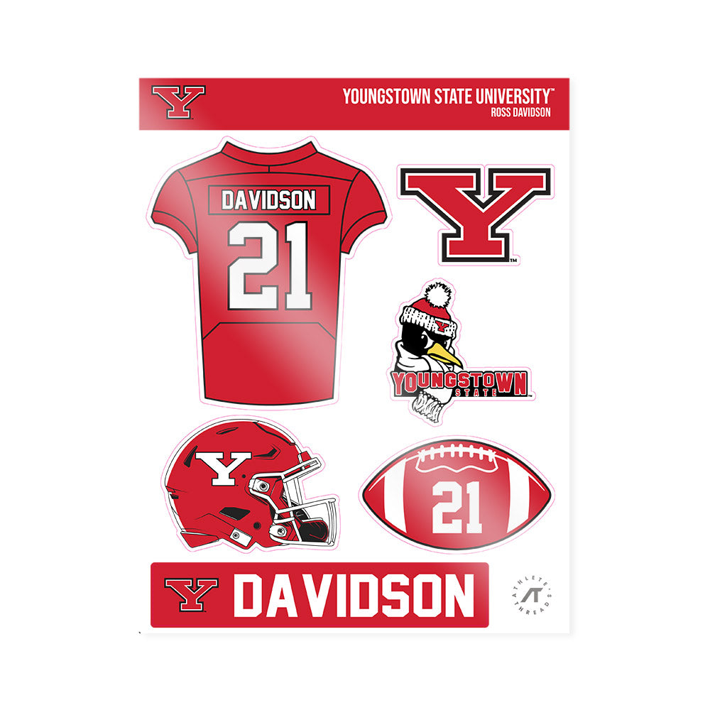 Youngstown State - NCAA Football : Ross Davidson - Sticker Sheet-0
