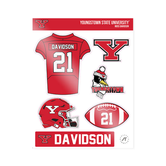 Youngstown State - NCAA Football : Ross Davidson - Sticker Sheet-0