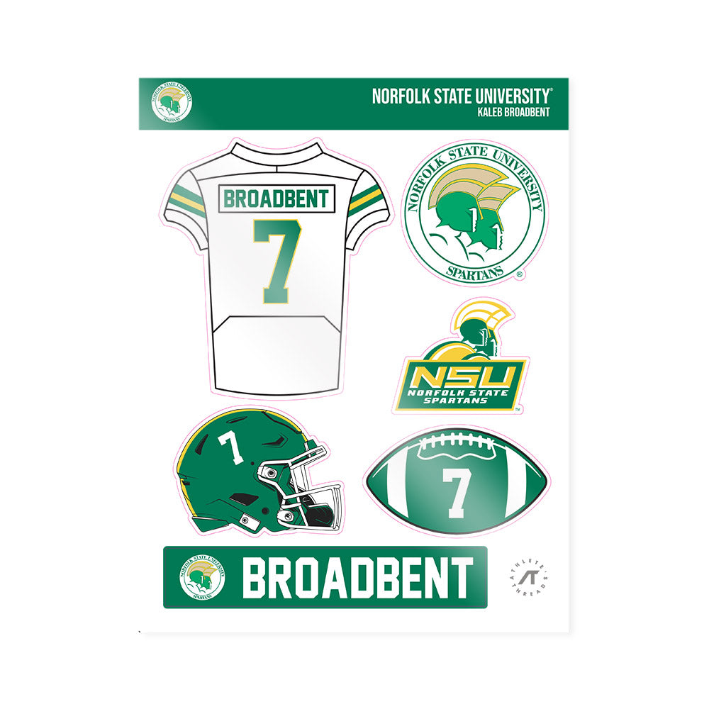 Norfolk State - NCAA Football : Kaleb Broadbent - Sticker Sheet-0