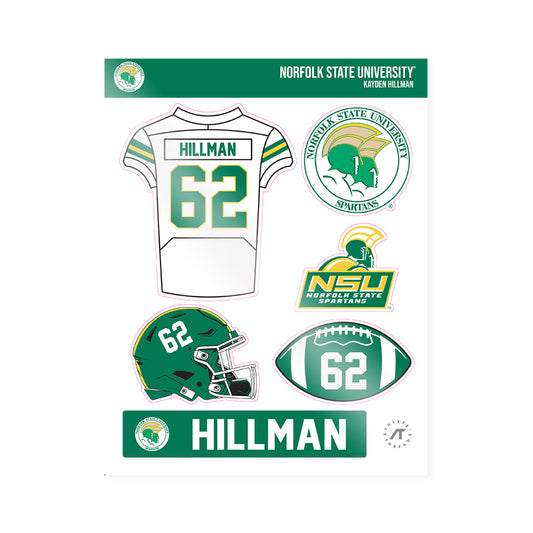 Norfolk State - NCAA Football : Kayden Hillman - Sticker Sheet-0