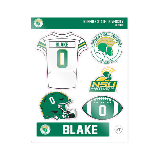 Norfolk State - NCAA Football : BJ Blake - Sticker Sheet-0